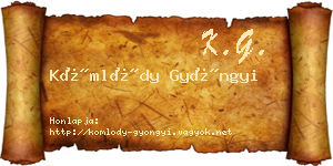 Kömlődy Gyöngyi névjegykártya